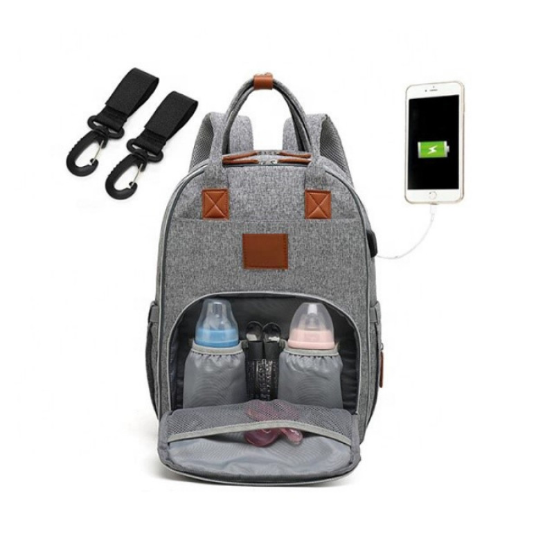 Multi Functional Large Capacity Diaper Bag Backpack Two Stroller Straps Padded laptop pocket